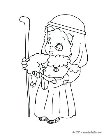 364x470 Bread Coloring Page Shepherd Man With Lamb In His Arms Coloring