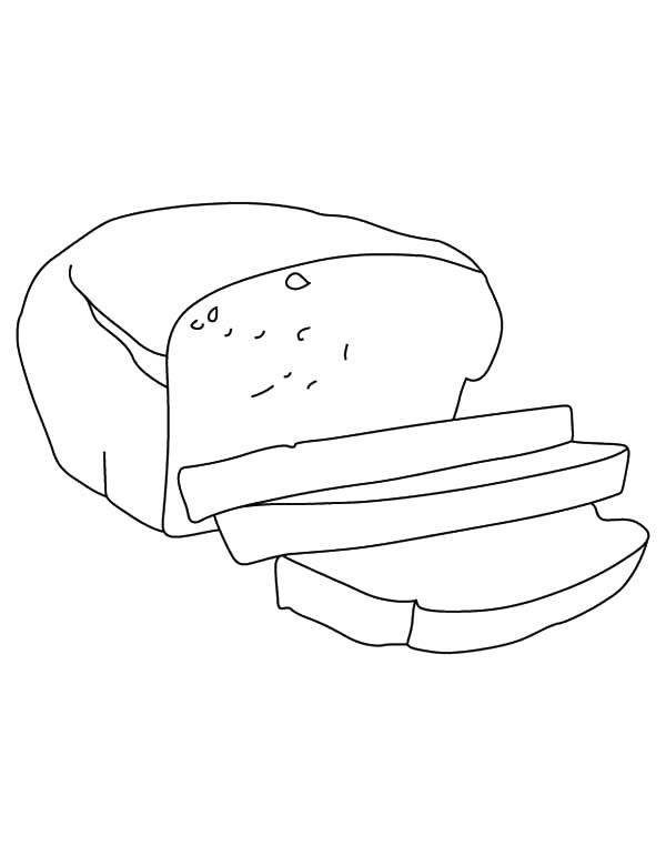 600x771 Bread Slice Outline Coloring Pages Best Place To Color