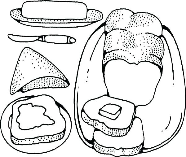 600x507 Slice Of Bread Coloring Page Coloring Page