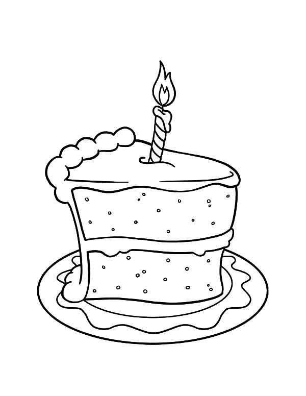 600x776 Cake Slice With Candle On It Coloring Pages Best Place To Color