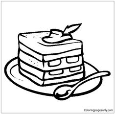 235x233 Slice Cake Coloring Page Food Coloring Pages Free