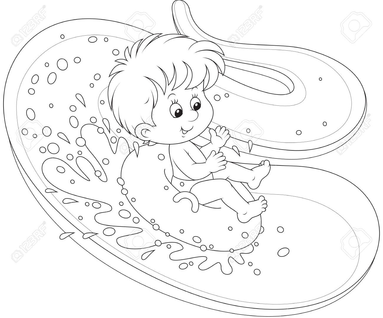 1300x1080 Water Slide Colouring Pages Coloring Rare Clipart Black And White