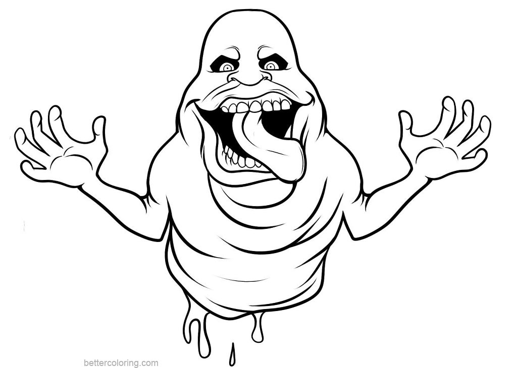 1024x730 Ghostbusters Slimer Coloring Pages