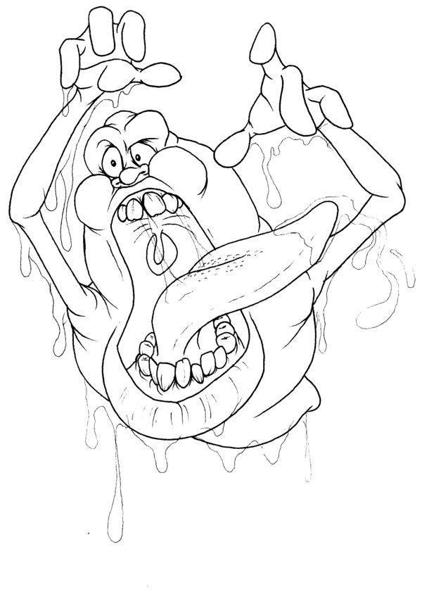 600x871 Ghostbusters Slimer Colouring Pages