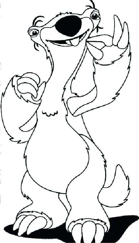 488x850 Sloth Coloring Page New Sloth Coloring Page Best Of Crossing