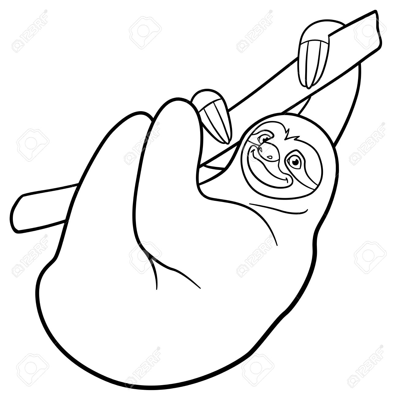 1300x1300 Cool Sloth Coloring Page Sloth Coloring Page Online
