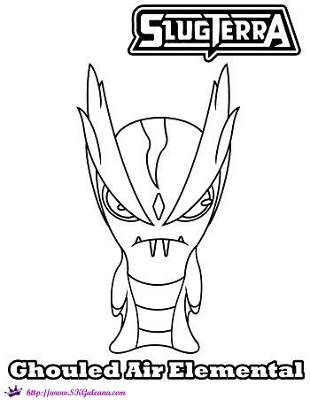 350x452 Ghoul Air Elemental Coloring Page From Slugterra Return