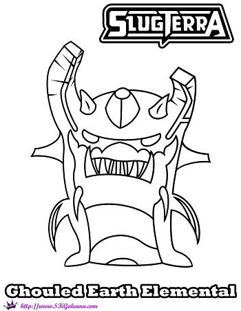 350x452 Slugterra Ghoul Earth Elemental Printable Coloring Page! Earth