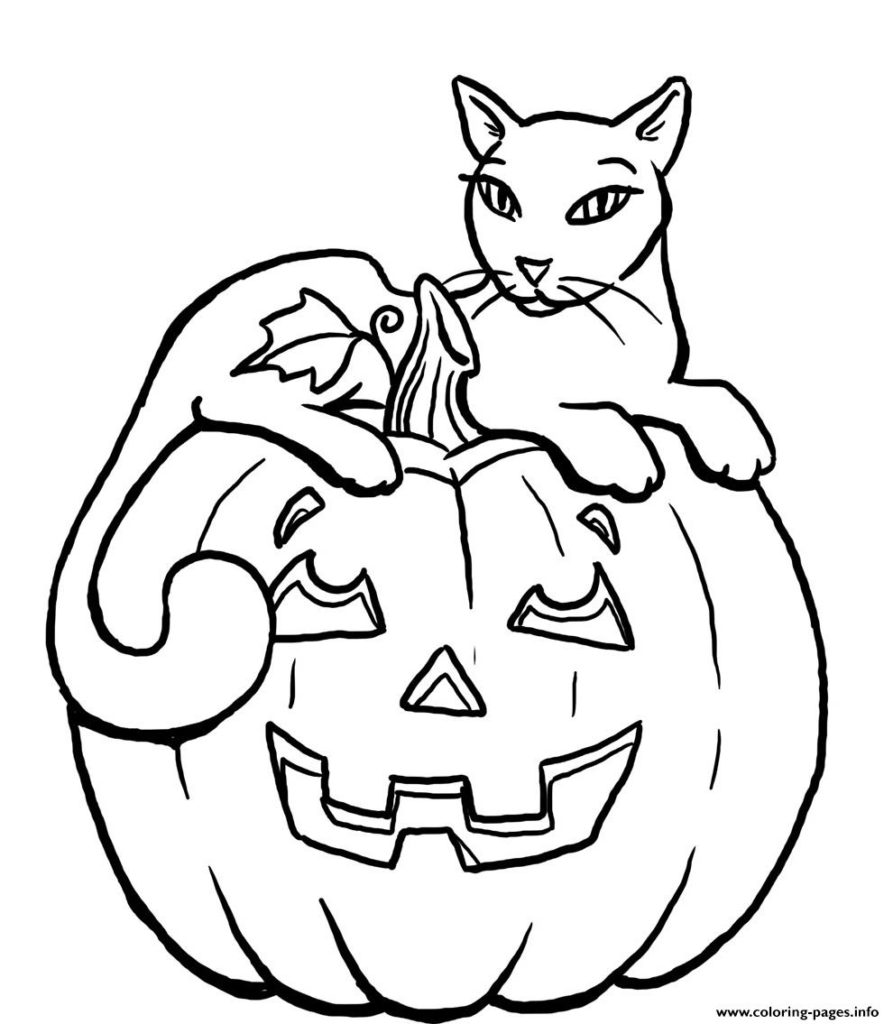 893x1024 Spooky Cat Coloring Pages