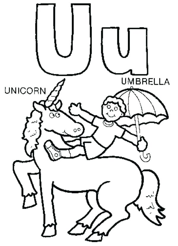 600x828 C Coloring Pages Letter U Coloring Pages U Is For Unicorn Coloring