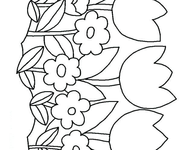 600x500 Small Flower Coloring Pages Small Flowers Coloring Sheet Free