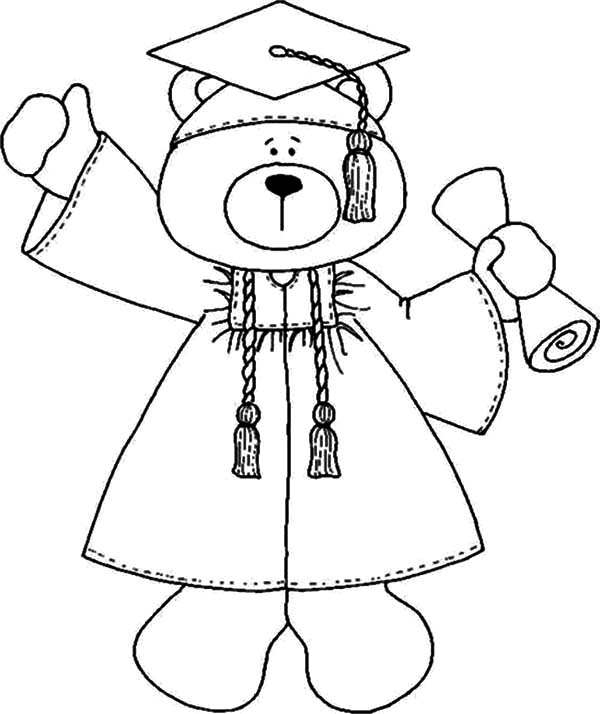 600x714 Graduation Coloring Pages Smart Bear Color Luna Get Bubbles