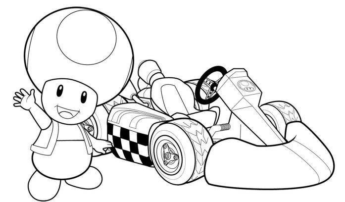 697x408 Absolutely Smart Mario Kart Coloring Pages Printable For Kids