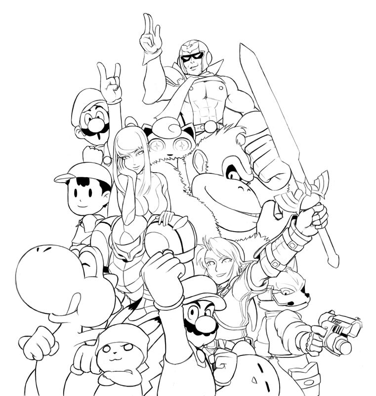 761x800 Super Smash Bros Coloring Pages Washburne Super