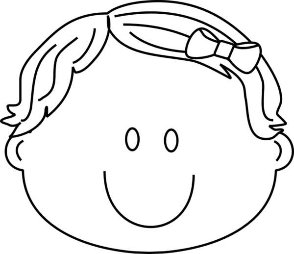 600x518 Girl Face Coloring Page