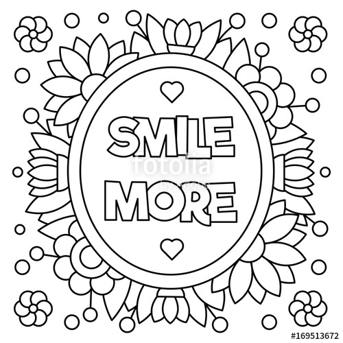 500x500 Smile More Coloring Page Vector Illustration Stock Image
