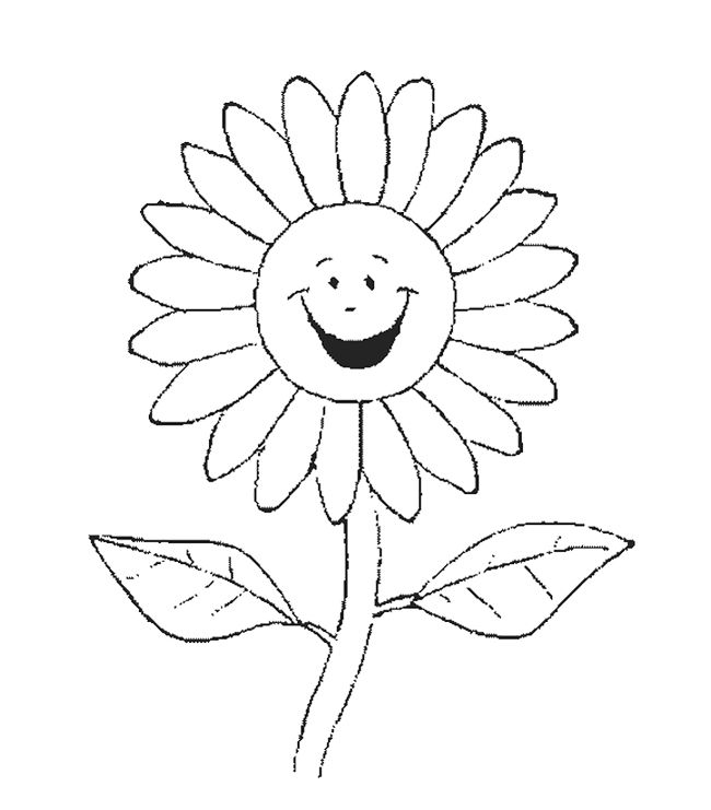 650x741 Sunflower Smile Coloring Page Kids Coloring Pages