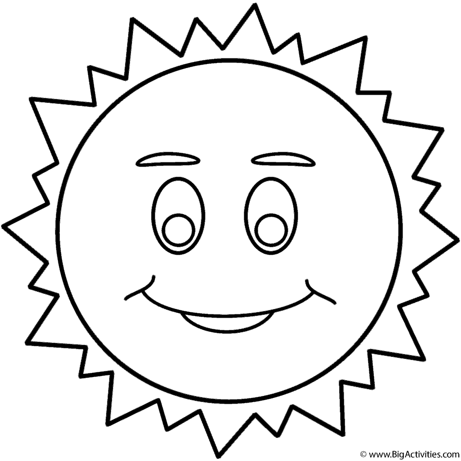 900x900 Sun With Smiley Face Coloring Page Space Smiley Face Coloring Page