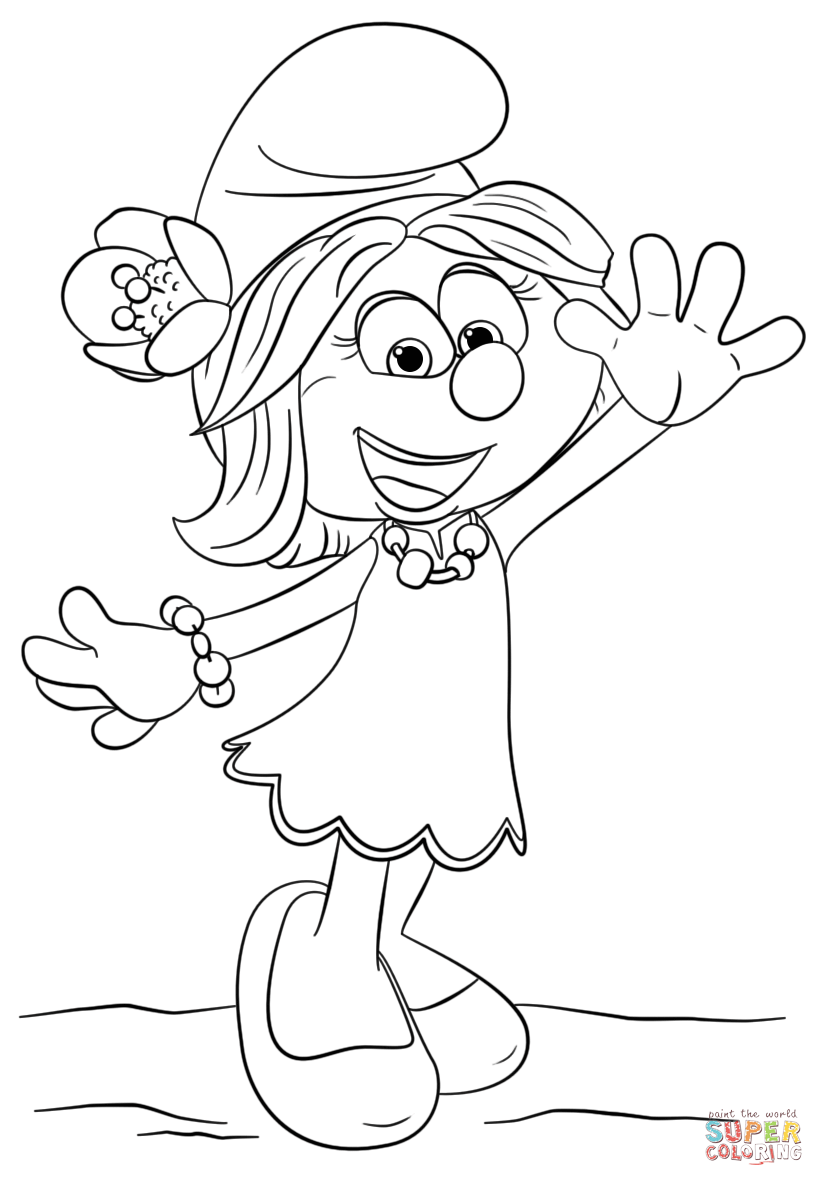 824x1186 Smurfette Coloring Page Smurfblossom From Smurfs The Lost Village