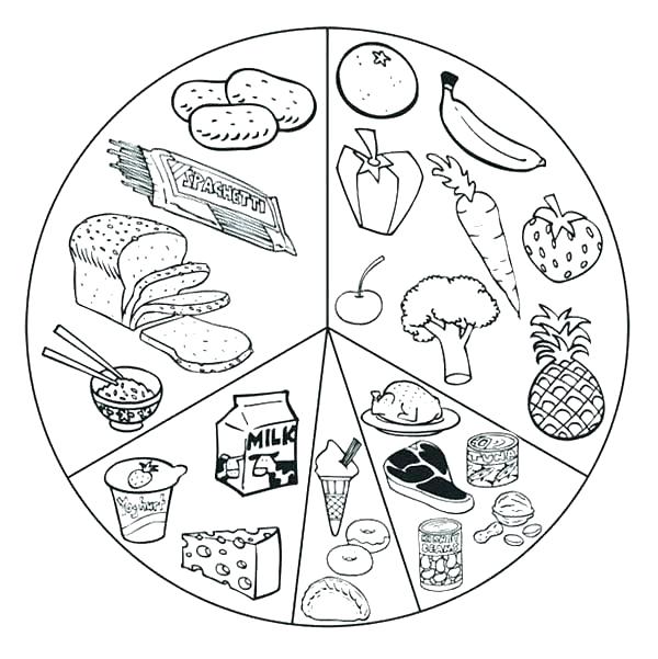 600x601 Healthy Food Coloring Page Snack Coloring Pages Healthy Eating