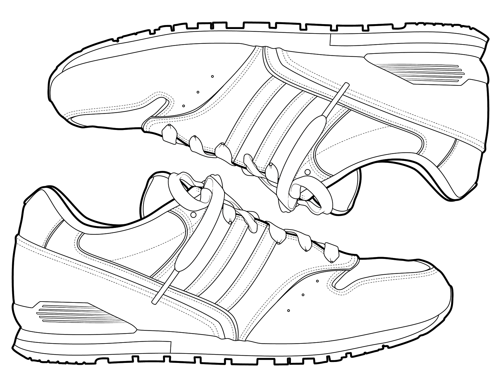 1600x1236 Sneakers Coloring Page Muvo