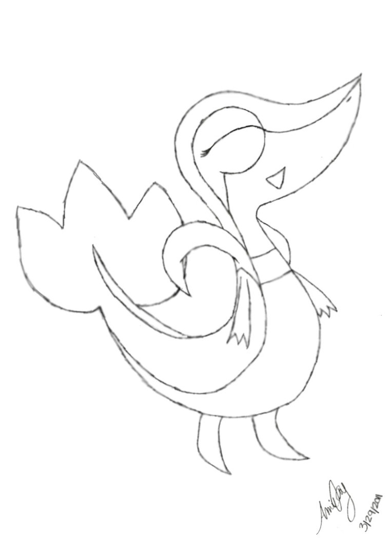 762x1048 Snivy Coloring Page