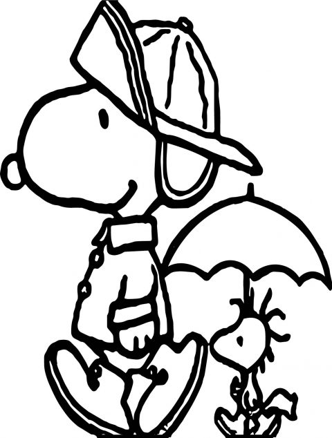 480x634 Snoopy Coloring Pages Photo Ideas Woodstock Happy
