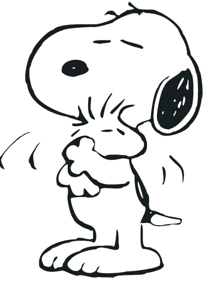 728x968 Snoopy Coloring Page