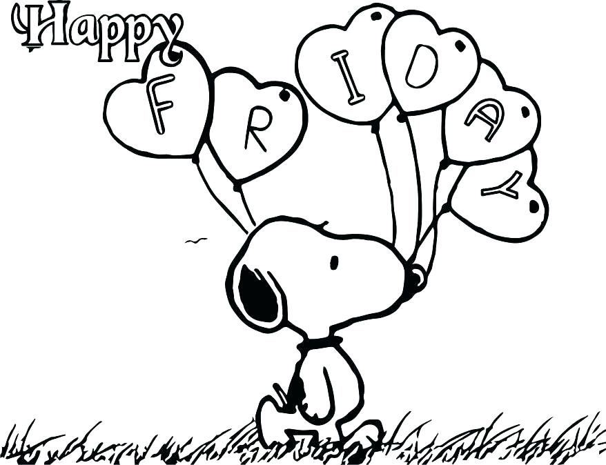 878x674 Snoopy Coloring Page