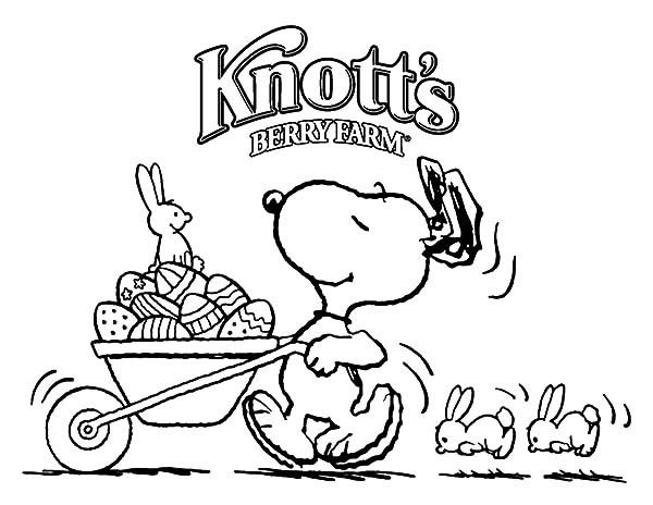 600x464 Snoopy Push Cart Full Of Easter Eggs Coloring Pages Best Place
