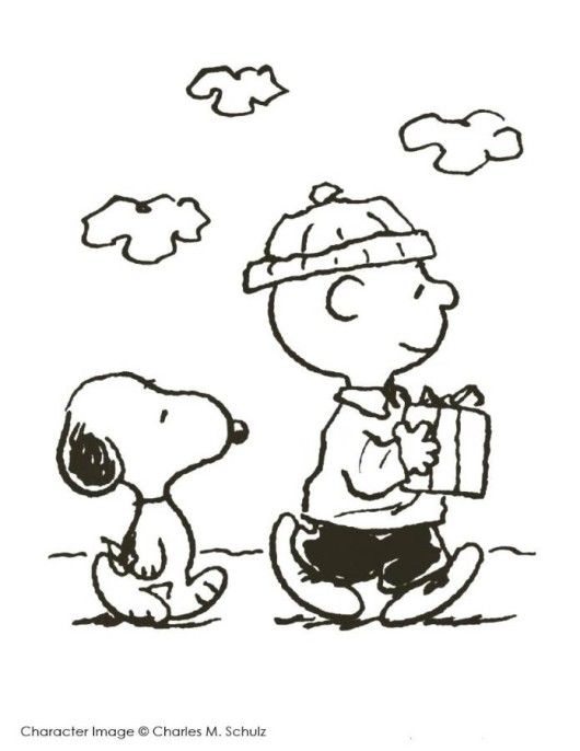 530x686 Charlie Brown And Snoopy Christmas Coloring Page
