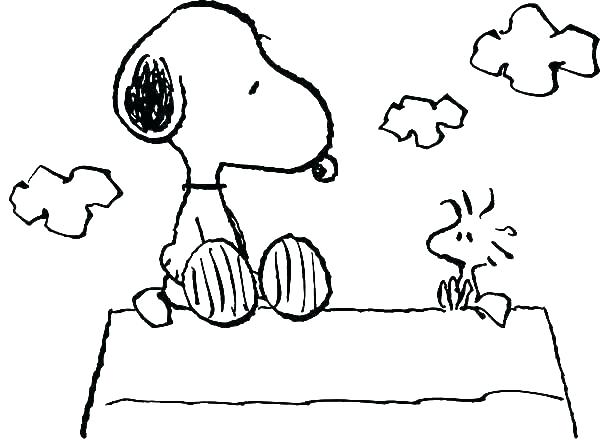 600x443 Snoopy Coloring Page