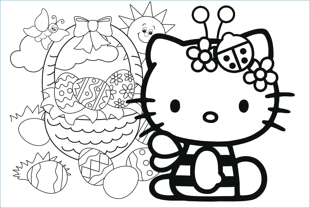 1014x680 Hello Kitty Snow Angel Christmas Coloring Page