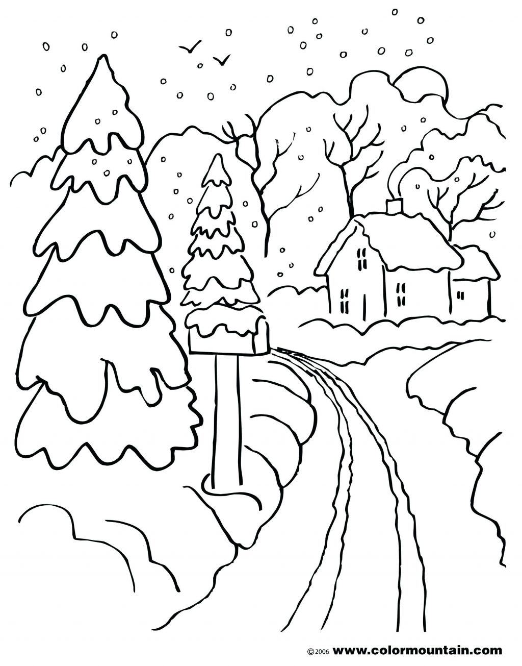 1024x1305 Snow Coloring Pages
