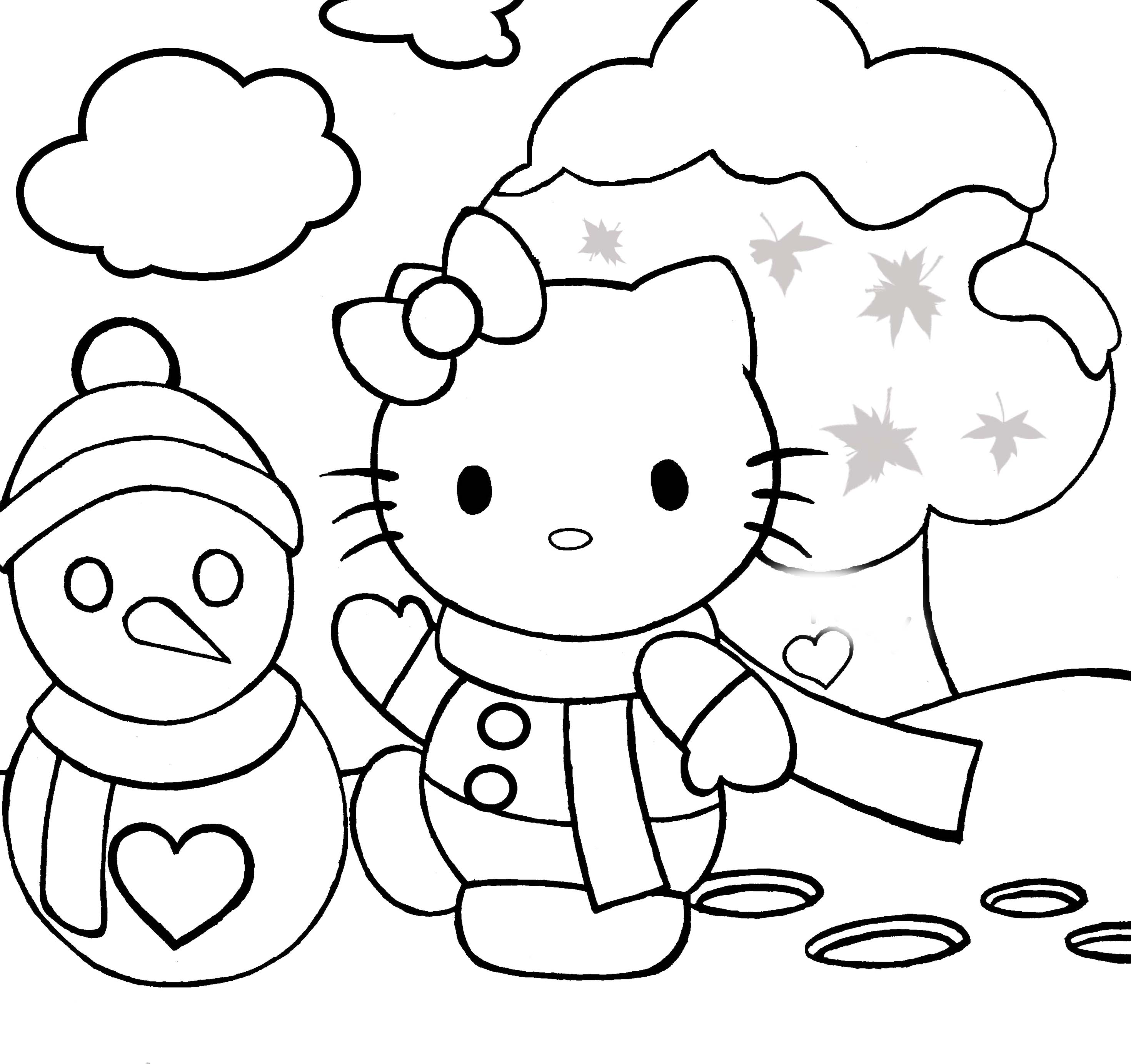 2940x2766 Hello Kitty Snow Coloring Pages Page Preschool