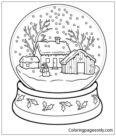 373x439 Snow Globe Coloring Page