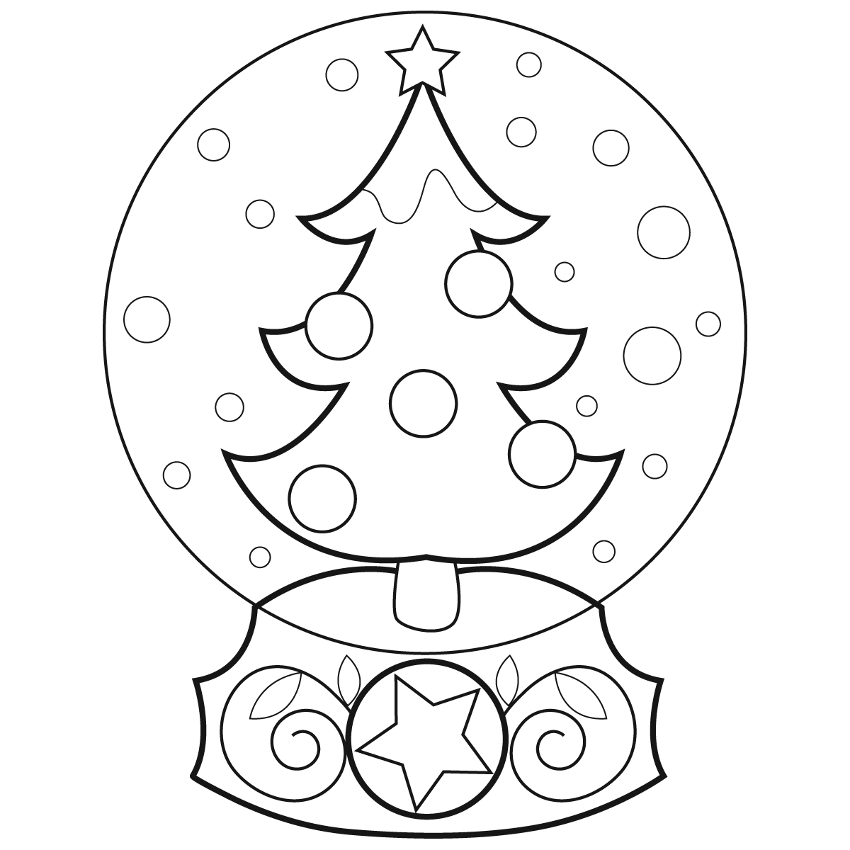 1200x1200 Snow Globe Coloring Pages