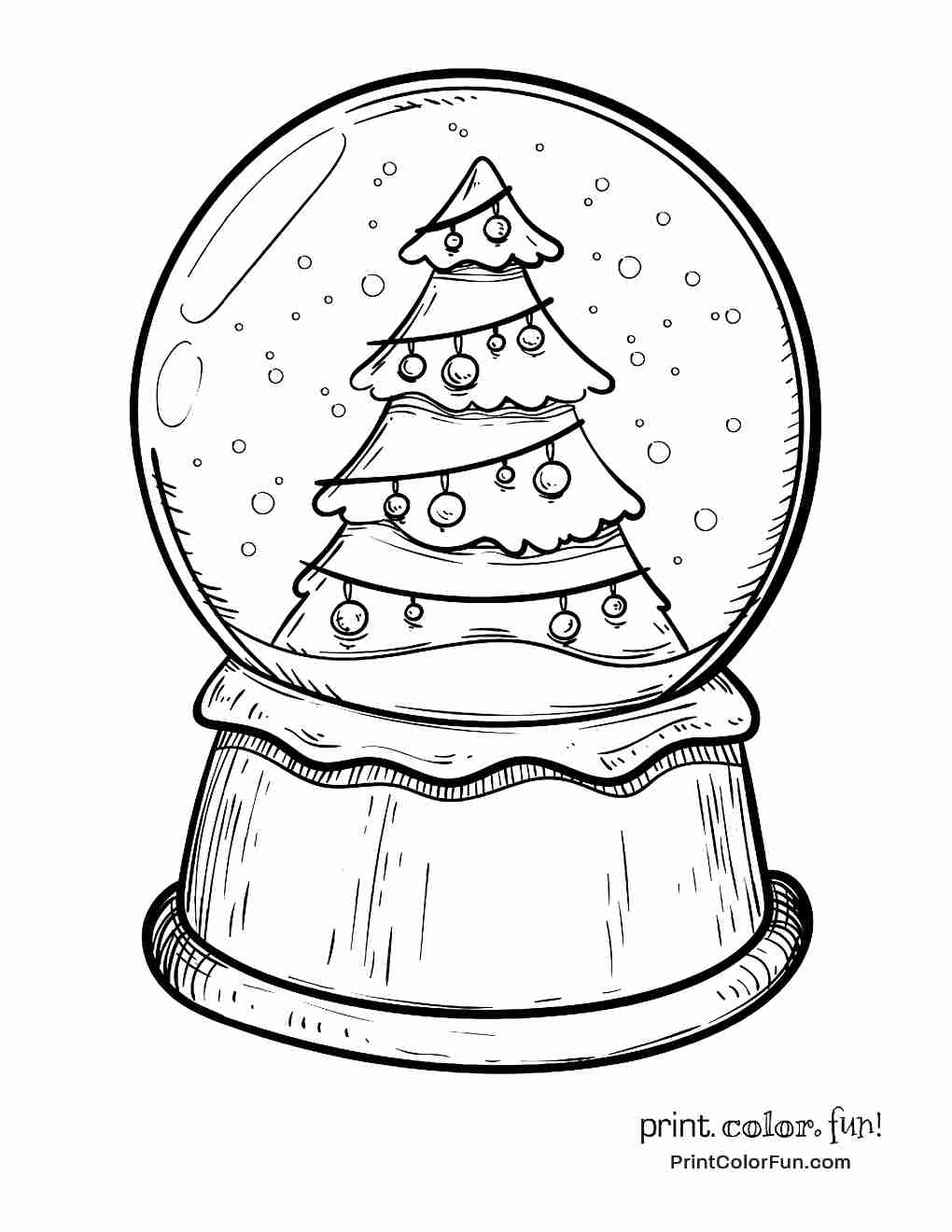 1020x1320 Excellent Printable Snow Globe Coloring Page With Brilliant