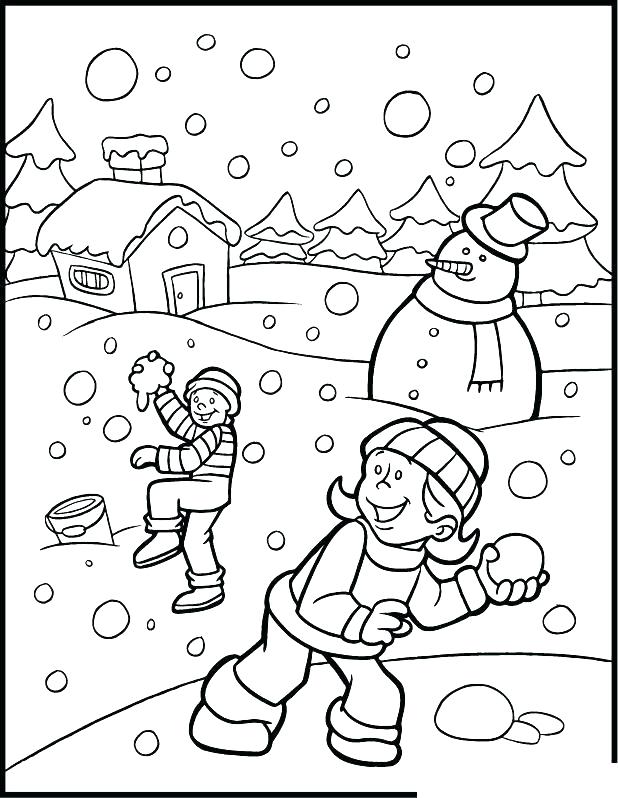 618x798 Winter Coloring Pages Winter Scene Coloring Pages Winter Snow