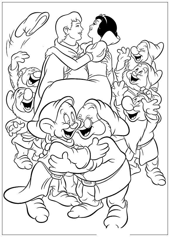 581x808 Kids Under Snow White And The Seven Dwarfs Coloring Pages Part