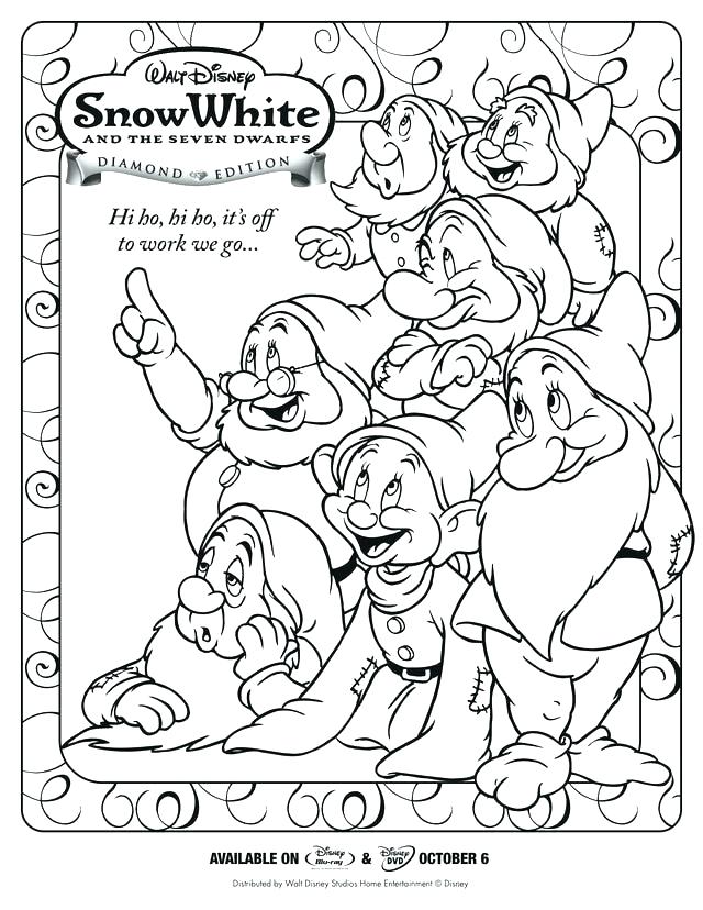 640x828 Seven Dwarfs Coloring Pages
