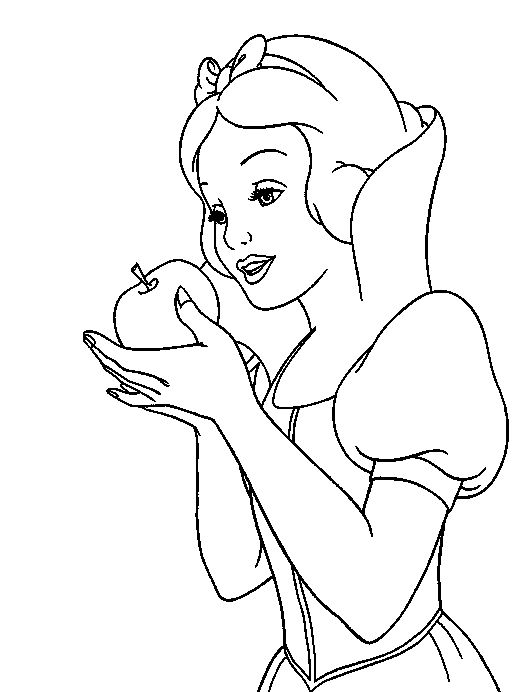 522x692 Snow White Hold Apples Snow White Coloring Pages