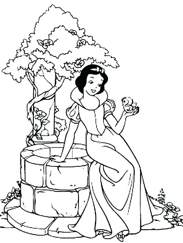 600x794 Snow White And The Seven Dwarfs Coloring Pages Well Coloring Page