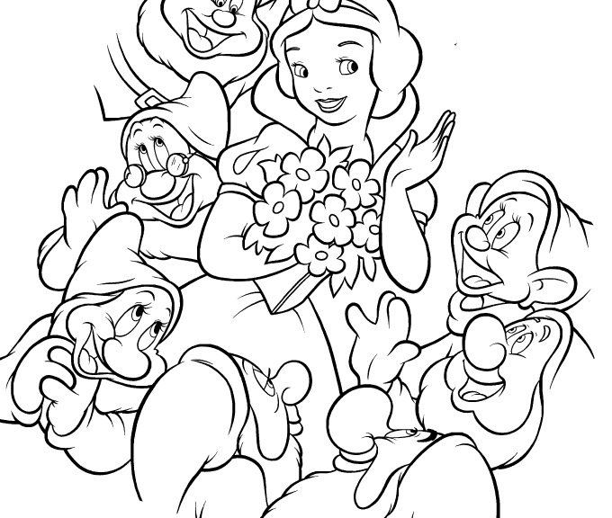 680x576 Snow White And The Seven Dwarfs Coloring Pages