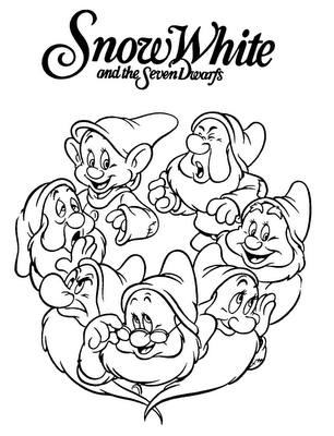 306x400 Snow White And Dwarfs Free Printable Coloring Sheet Cartoon