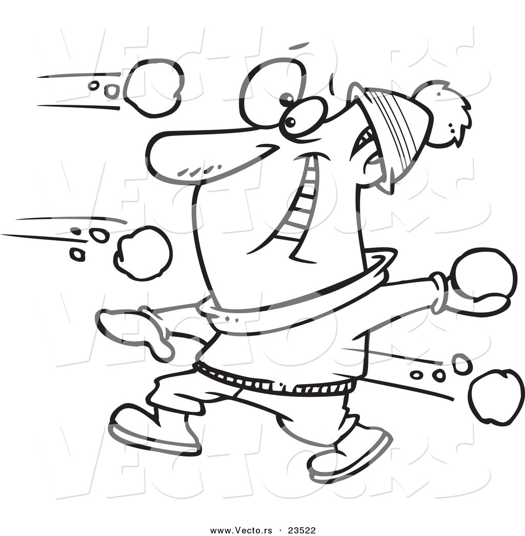 1024x1044 Vector Of A Cartoon Guy In A Snowball Fight