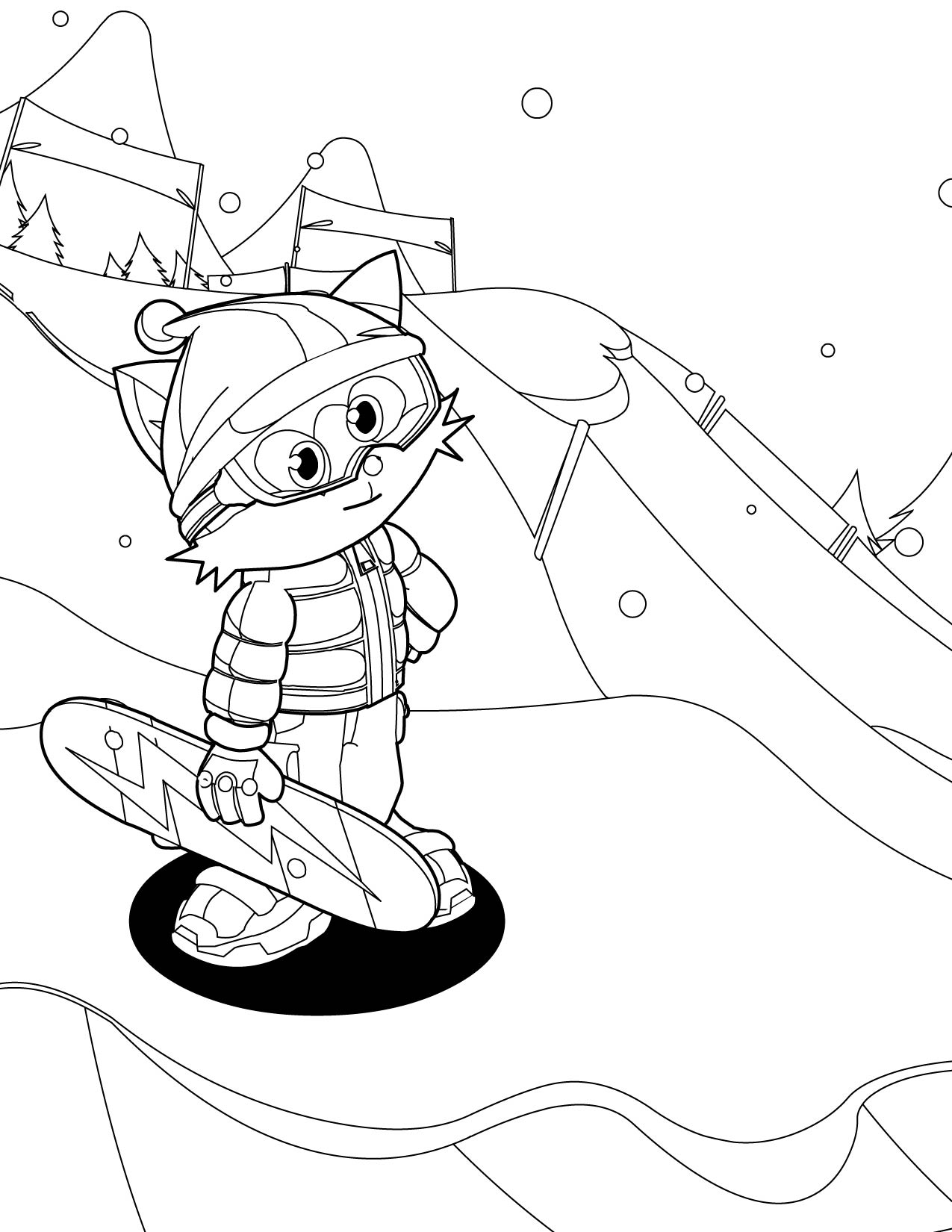 Snowboarding Coloring Pages at GetDrawings | Free download