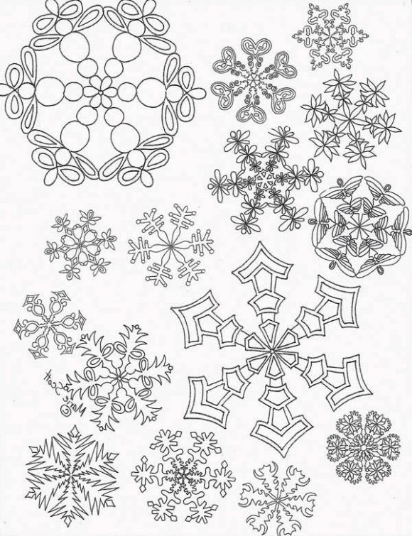 580x755 Printable Snowflake Coloring Picture For Adults Abstract