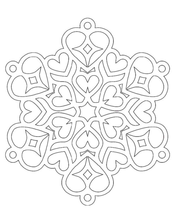 707x909 Snowflake Coloring Pages