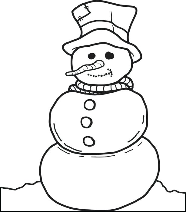 614x700 Snowman Coloring Template Also Free Coloring Pages Of Snowman